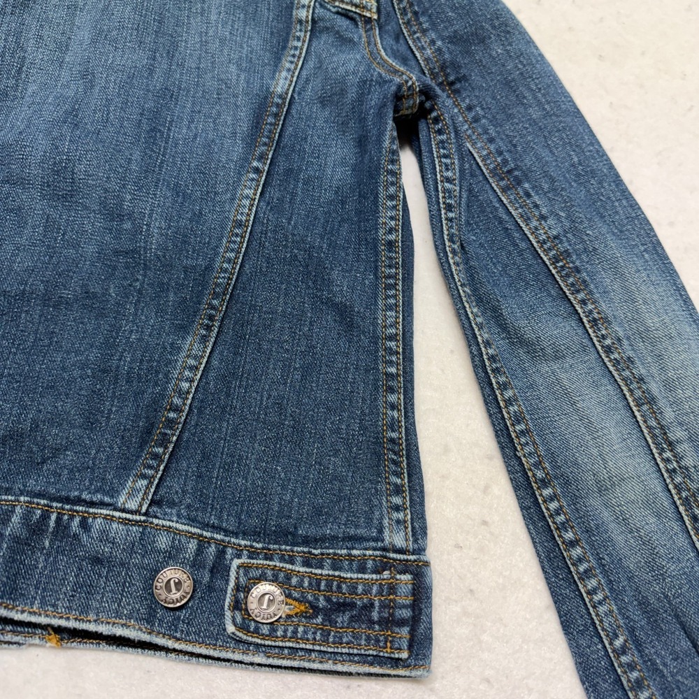 Juicy Couture Jeans Glamorous USA Women's Denim Heart Moto Jacket Y2K Size Small - Picture 14 of 16